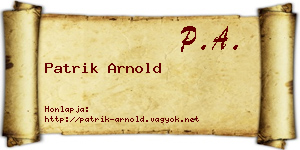 Patrik Arnold névjegykártya